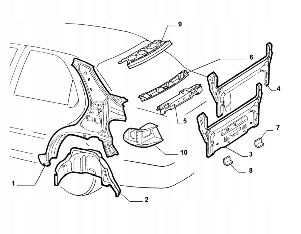 фото №7, Лист каркас лампы левый задняя fiat albea 02-12