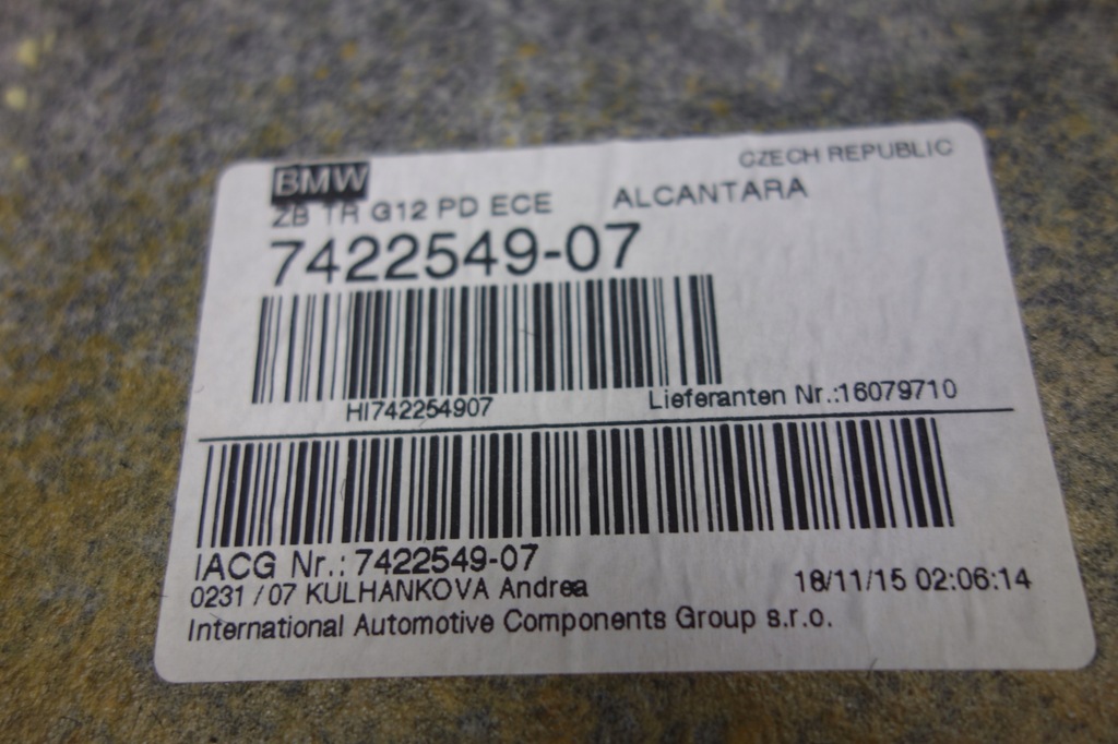 фото №11, Стеля стеля bmw g12 панорама alcantara